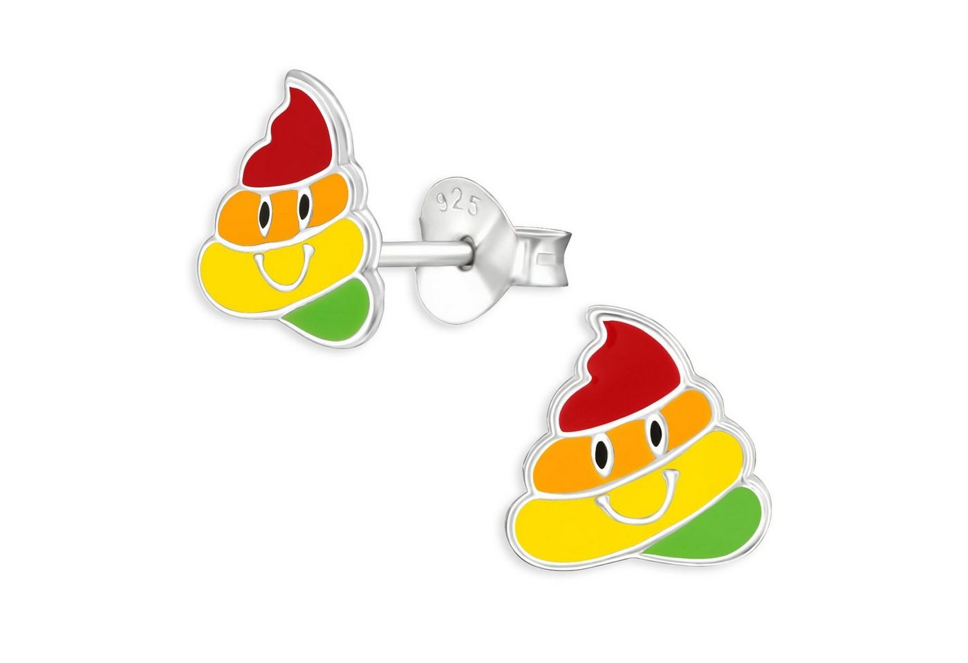 Monkimau Paar Ohrstecker Kaka Emoji Kinder Ohrringe aus 925 Silber (Packung) von Monkimau