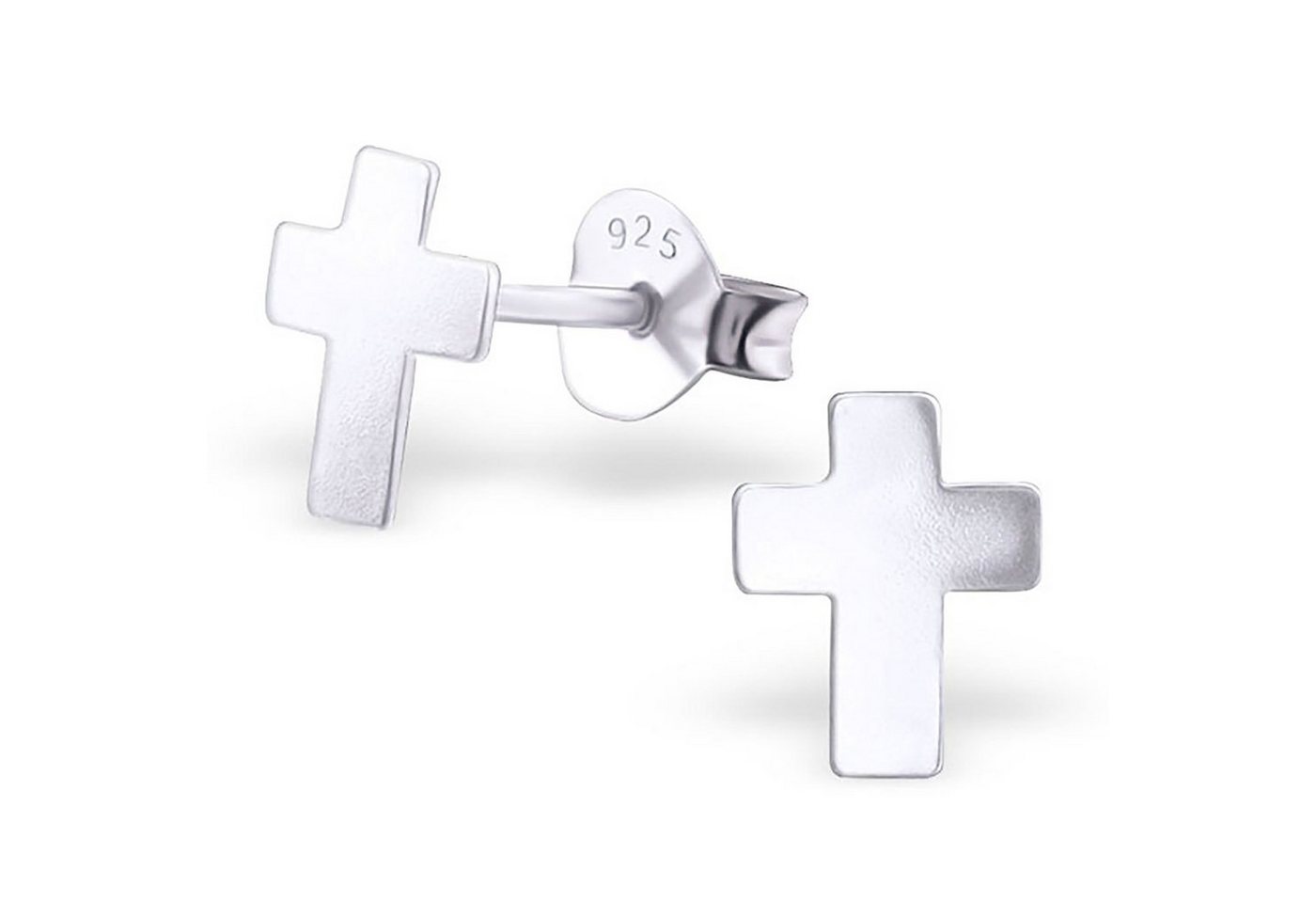 Monkimau Paar Ohrstecker Kreuz Ohrringe 925 Silber Kinder Ohrstecker (Packung) von Monkimau