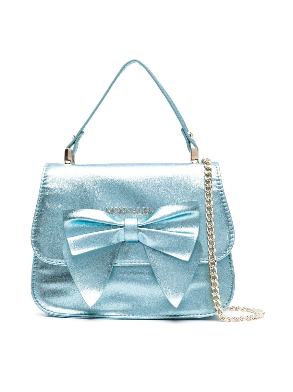 Monnalisa Metallic-Tasche mit Schleifendetail - Blau von Monnalisa