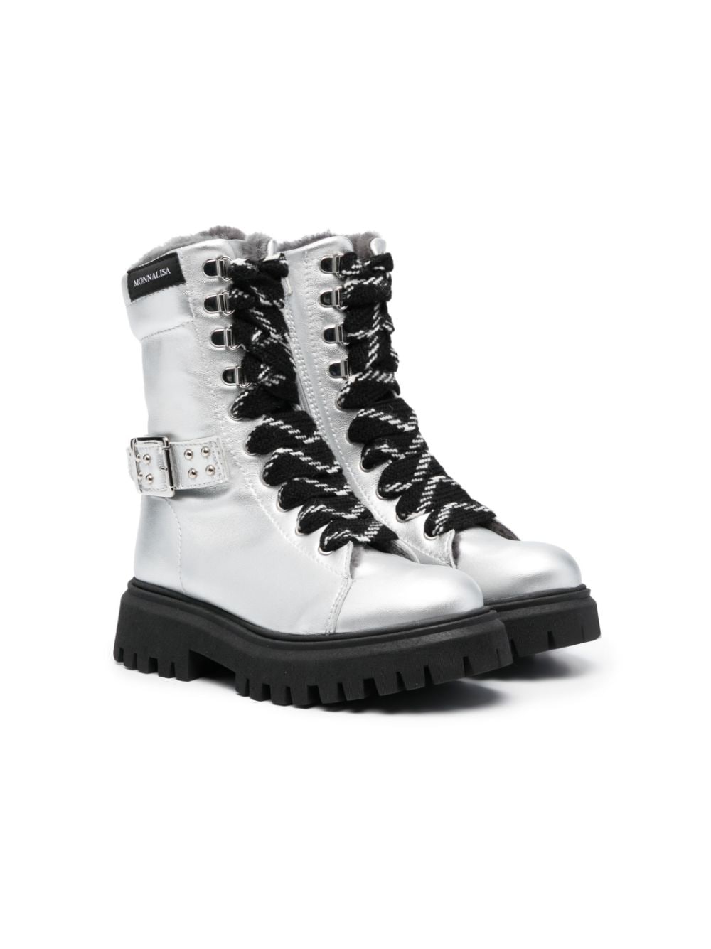 Monnalisa Stiefeletten in Metallic-Optik - Silber von Monnalisa