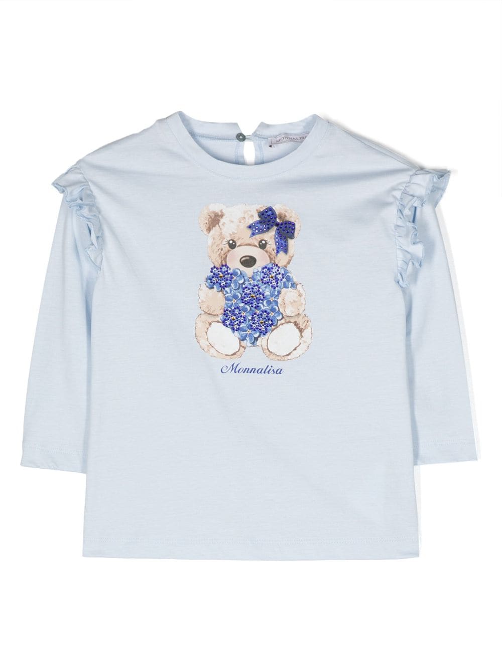 Monnalisa T-Shirt mit Teddy-Print - Blau von Monnalisa