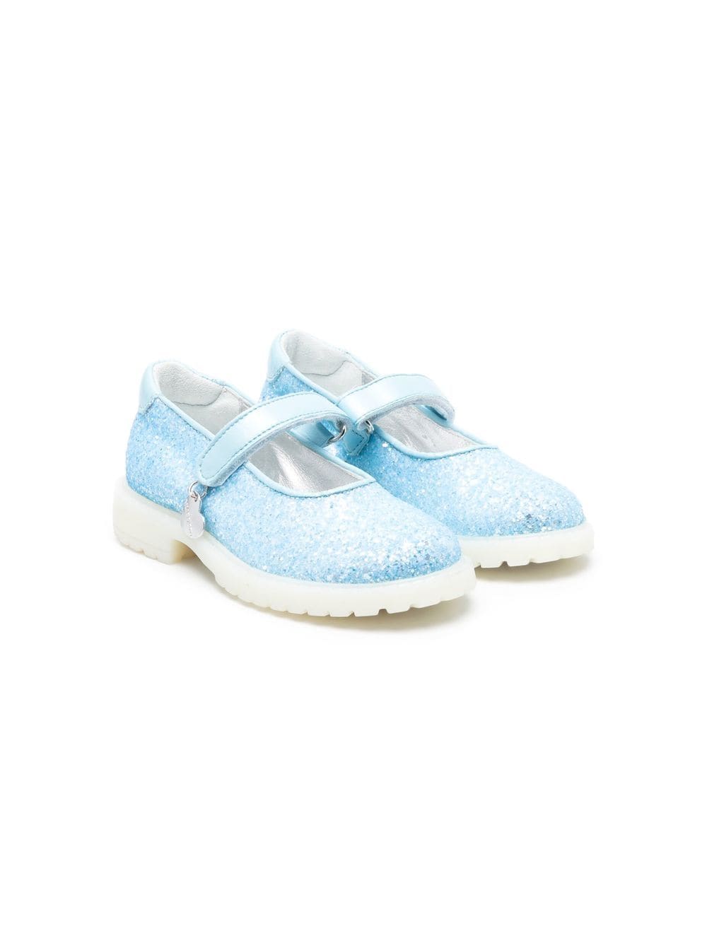 Monnalisa Ballerinas in Glitter-Optik - Blau von Monnalisa