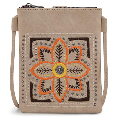 Montana West Crossbody-Handy-Geldbörse für Damen, Western-Designer-Handtasche mit Riemen, Angel Khaki, Small von Montana West