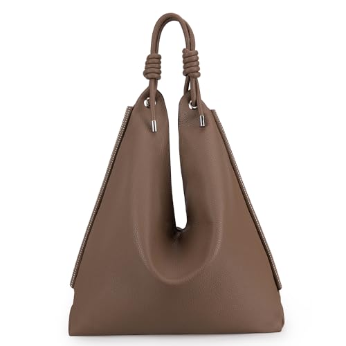 Montana West Hobo Handtasche für Damen Große Geldbörsen und Handtaschen mit Nieten und Crossbody-Gurt, Slouchy Hobo-L-Khaki von Montana West