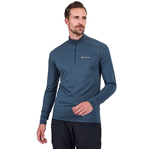 Montane Herren Dart Thermo Zip Neck T-Shirt, Astro Blau, XL von Montane