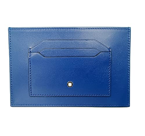 Montblanc Kartenetui 6cc aus Leder in der Farbe Blau, Maße: 15cm x 10cm x 0,5cm, 129910 von Montblanc