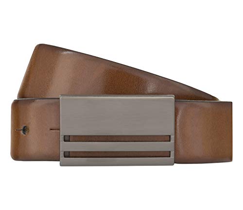 Monti Leather Belt BERLIN Gürtel Herrengürtel Ledergürtel Cognac 8026, Farbe:Braun, Länge:90 von Monti