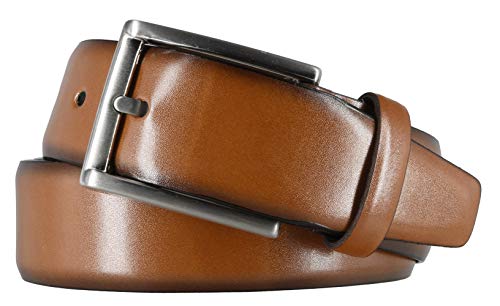 Monti London Gürtel Herrengürtel Ledergürtel 35 mm Rindleder kürzbar (Cognac, 90) von MONTI