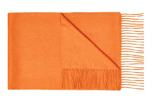 Montte Di Jinne - 100 % innerer Mongolei Kaschmir super weicher dicker Schal Warp Schal für Damen und Herren - Medium, Orange, 42 von Montte Di Jinne