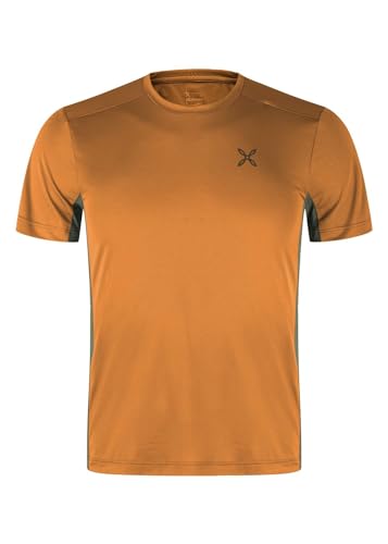 MONTURA World 2 Funktionsshirt für Herren, ideal für verschiedene Outdoor-Aktivitäten und Freizeit, Mandarine/Salbeigrün, XXL von Montura