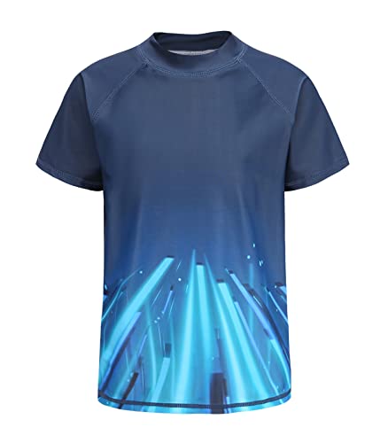 Moon Tree Schwimmshirt Jungen Kurzarm Rashguard Kinder Schnelltrocknendes Badeshirt für Jungen Badeanzug 170/15-16 Jahre von Moon Tree