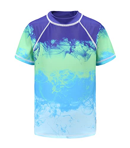 Moon Tree Schwimmshirt Jungen Kurzarm Rashguard Kinder Schnelltrocknendes Badeshirt für Jungen Badeanzug 158-164/13-14 Jahre von Moon Tree