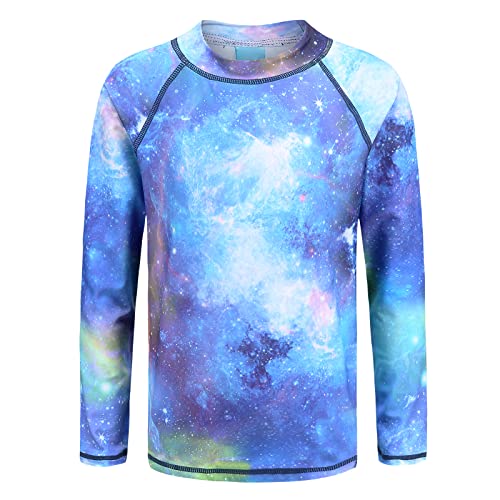 Moon Tree Schwimmshirt Jungen Langarm Rashguard Kinder Schnelltrocknendes Badeshirt für Jungen Badeanzug 128/7-8 Jahre von Moon Tree