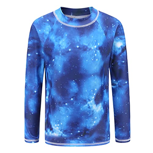 Moon Tree Schwimmshirt Jungen Langarm Rashguard Kinder Schnelltrocknendes Badeshirt für Jungen Badeanzug 128/7-8 Jahre von Moon Tree