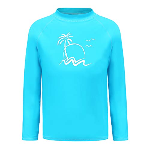 Moon Tree Schwimmshirt Jungen Langarm Rashguard Kinder Schnelltrocknendes Badeshirt für Jungen Badeanzug 134-140/9-10 Jahre von Moon Tree