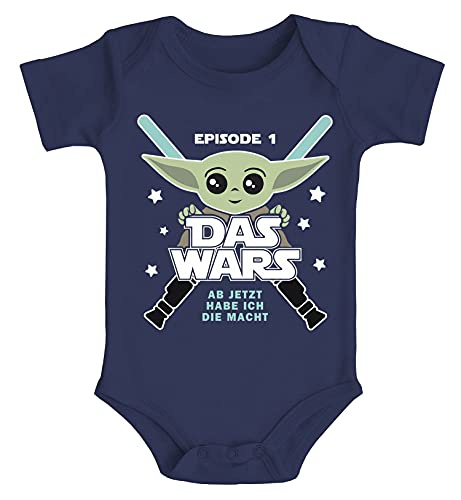 MoonWorks® Baby Body mit Spruch lustig Episode 1 Das Wars Jetzt Habe ich die Macht Yoda Parodie Jungen & Mädchen Navy 12-18 Monate von MoonWorks