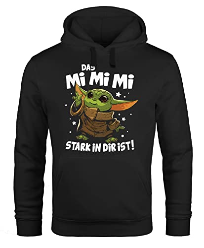 MoonWorks® Hoodie Herren Bedruckt Spruch lustig Das Mimimi stark in dir ist Baby Yoda Fun-Motiv Parodie Kapuzen-Pullover schwarz 3XL von MoonWorks