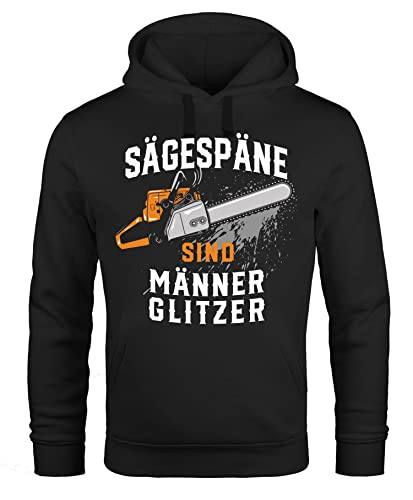 MoonWorks® Hoodie Herren Sägespäne sind Männerglitzer Spruch lustig Holz Geschenk für Männer Handwerker Kapuzen-Pullover schwarz 4XL von MoonWorks