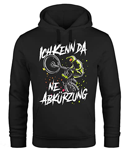 MoonWorks® Hoodie Herren ich Kenn da eine Abkürzung MTB Geschenk Mountainbike-Fahrer Spruch lustig Kapuzen-Pullover schwarz 3XL von MoonWorks