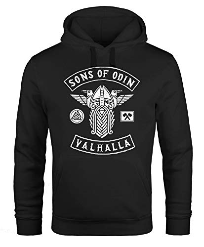 MoonWorks Herren Kapuzen-Pullover Sons of Odin Wikinger Valhalla Fan Vikings Fan Hoodie schwarz M von MoonWorks