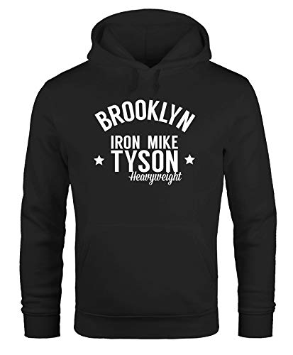 MoonWorks Hoodie Herren Brooklyn New York Iron Mike Tyson Boxing Gym Kapuzenpullover Männer schwarz L von MoonWorks