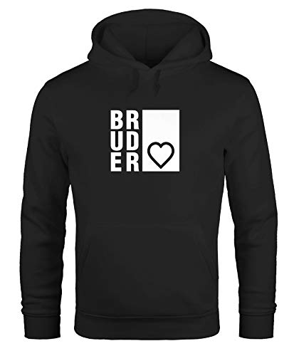 MoonWorks Hoodie Herren Bruderherz Bruder Geschenk Geburtstag Geschwister Kapuzenpullover schwarz L von MoonWorks