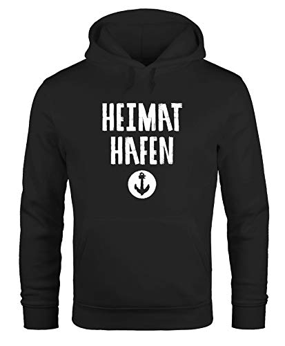 MoonWorks Hoodie Herren Hafen Anker Kapuzen-Pullover schwarz L von MoonWorks