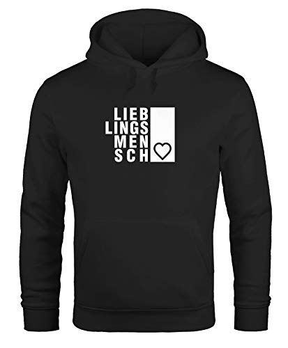 MoonWorks Hoodie Herren Lieblingsmensch Geschenk Freundschaft Partner Bester Freund Kapuzenpullover schwarz L von MoonWorks