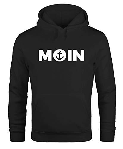 MoonWorks Hoodie Herren Moin Herz mit Anker Kapuzen-Pullover schwarz 3XL von MoonWorks