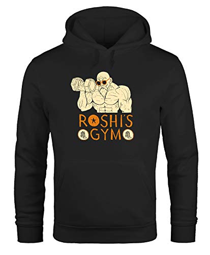 MoonWorks Hoodie Herren Roshis Gym Dragonball Bodybuilding Training Kapuzenpullover schwarz S von MoonWorks