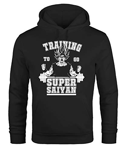 MoonWorks Hoodie Herren Super Saiyan Training Gym Kapuzen-Pullover Pullover mit Kapuze schwarz 3XL von MoonWorks