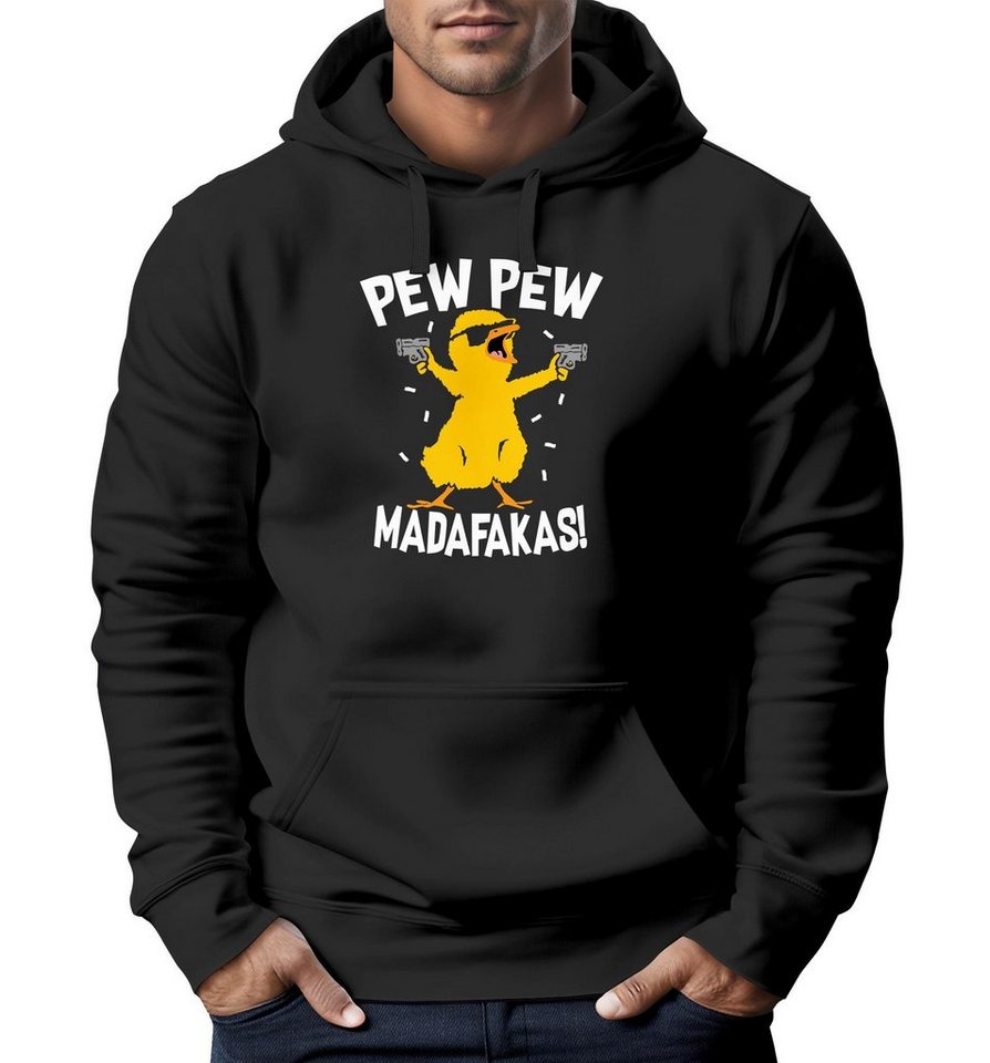 MoonWorks Hoodie Hoodie Herren Pew Pew Madafakas Crazy Chick Küken Meme Spruch Trend Kapuzen-Pullover Moonworks® von MoonWorks