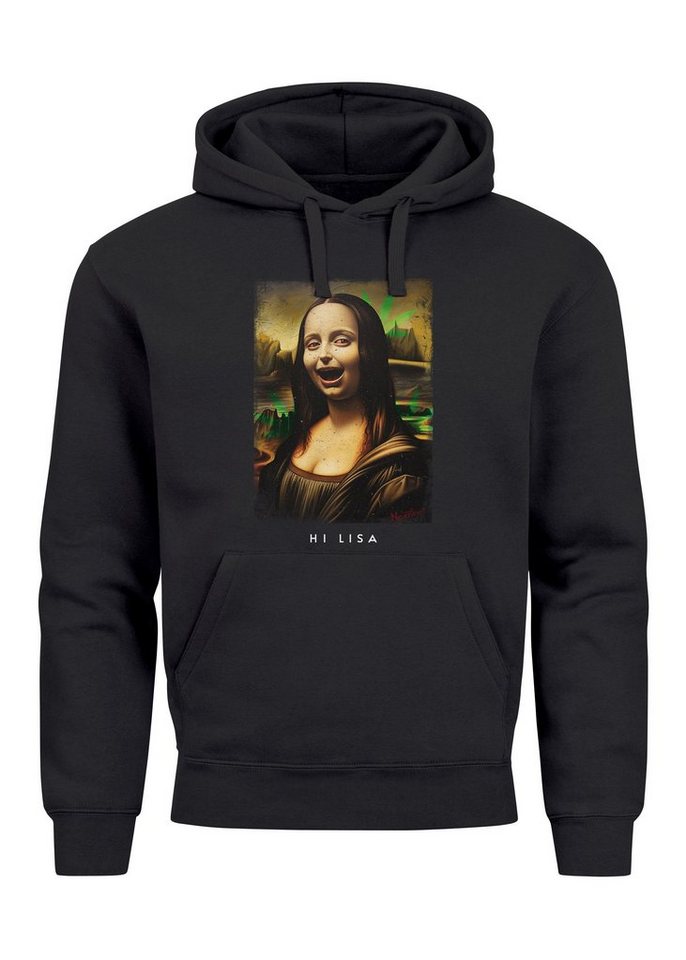 MoonWorks Hoodie Hoodie Herren Print Aufdruck Mona Lisa Parodie Meme Kapuzen-Pullover M von MoonWorks