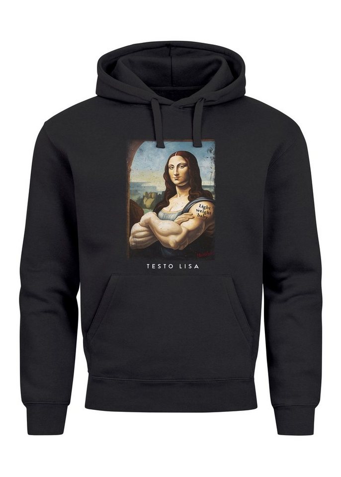 MoonWorks Hoodie Hoodie Herren Print Aufdruck Mona Lisa Parodie Meme Kapuzen-Pullover M von MoonWorks