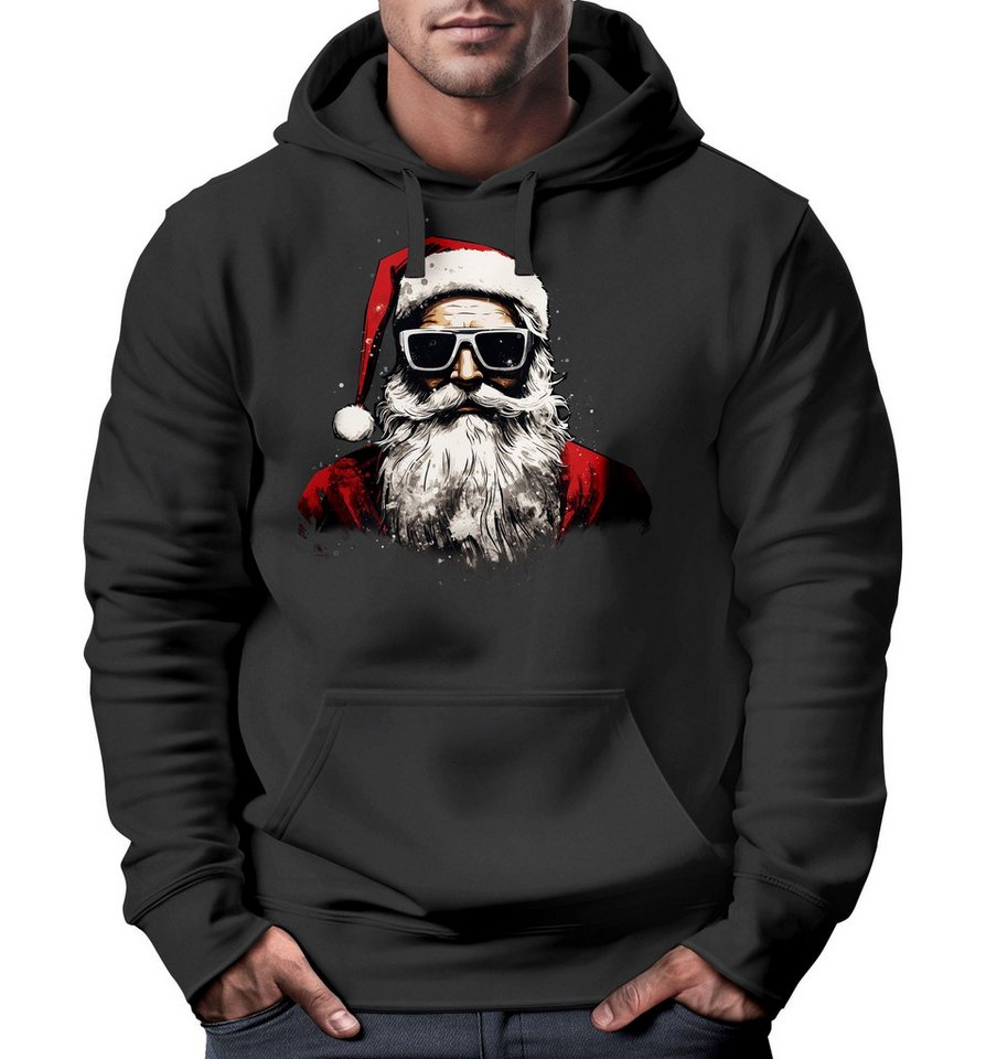 MoonWorks Hoodie Hoodie Herren Weihnachten Weihnachtsmann Motiv Santa Claus Cool Ugly X von MoonWorks