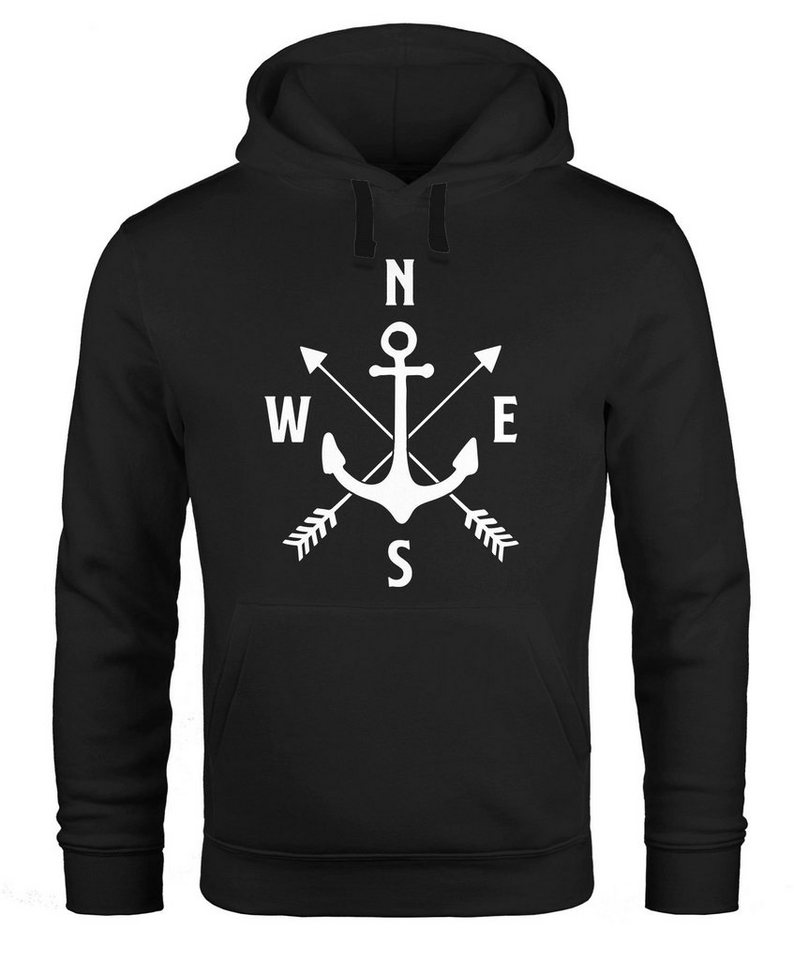 MoonWorks Hoodie Kapuzen-Pullover Herren Anker Kompass Arrows Hoodie Moonworks® von MoonWorks