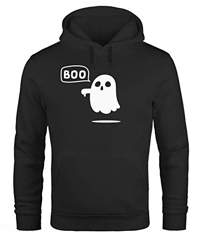 MoonWorks Kapuzen-Pullover Herren Geist Boo Gespenst Halloween Hoodie Männer schwarz M von MoonWorks