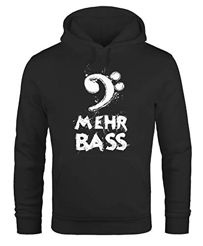 MoonWorks Mehr Bass Hoodie Herren Musik Kapuzen-Pullover schwarz L von MoonWorks