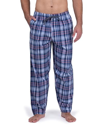 Moonline - Herren Webhose Freizeithose Loungewear aus 100% Baumwolle, Farbe:Navy/rot, Größe:58-60 von Moonline