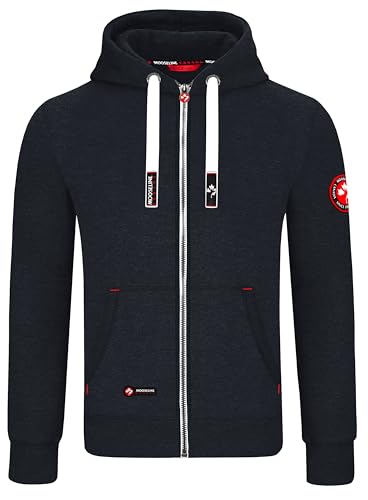 MOOSELINE Herren Sweatjacke Kapuzenjacke Trainingsjacke Hoodie mit Reißverschluss Sweat Jacke (5XL, Schwarz White Laces) von MOOSELINE