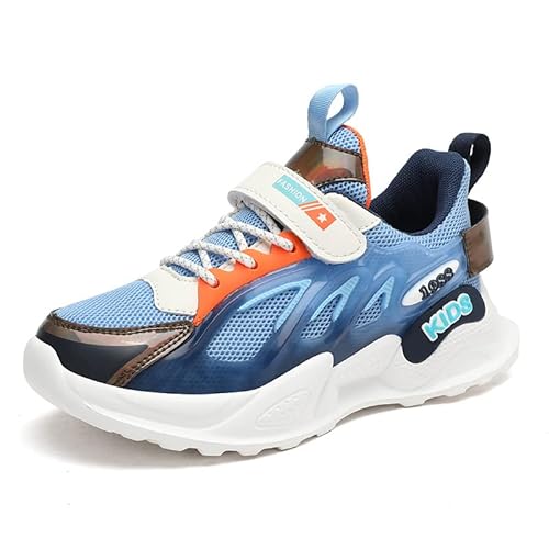 Mooyii Jungen Sommer Mesh Klettverschluss Sneaker Mädchen Hallenschuhe Sportschuhe Turnschuhe Jungenschuhe Kinderschuhe Leichte Laufschuhe für Kinder Atmungsaktive Modeschuhe 28EU-39EU von Mooyii