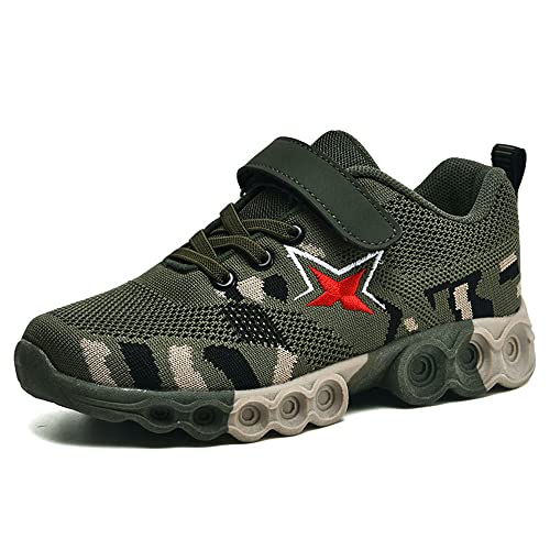 Mooyii Kinder Tarnung Sportschuhe Frühling und Herbst Neue Schüler Militär Trainingsschuhe Mesh atmungsaktives Sommerlager Kinderschuhe Jungen Mädchen Outdoor Freizeit Sneaker Leicht Hallenschuhe von Mooyii