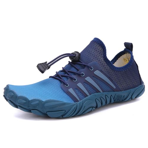 Mooyii Unisex Barfußschuhe Outdoor Barfuss Traillaufschuhe Zehenschuhe mit Zero-Drop Solhe Wasserschuhe Schnell Trocknend Badeschuhe Schwimmschuhe Strandschuhe Aquaschuhe für Herren Damen von Mooyii