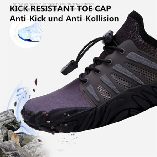 Mooyii Unisex Barfußschuhe Outdoor Barfuss Traillaufschuhe Zehenschuhe mit Zero-Drop Solhe Wasserschuhe Schnell Trocknend Badeschuhe Schwimmschuhe Strandschuhe Aquaschuhe für Herren Damen von Mooyii