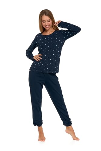 Moraj Damen Schlafanzug Pyjama lang 2-Teiler Baumwolle Nachtanzug Pyjamahose (DE/NL/SE/PL, Alphanumerisch, XL, Regular, Regular, 4500-004) von Moraj