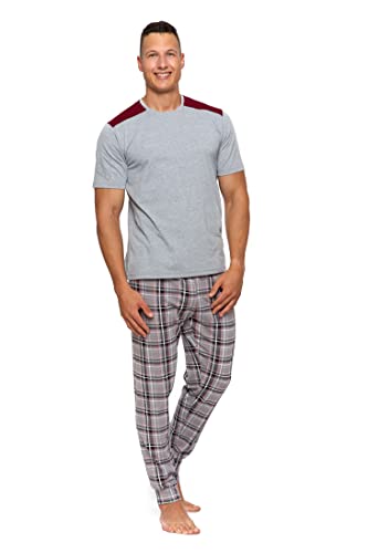 Moraj Herren Pyjama Schlafanzug Baumwolle Kurzarm + Pyjamahose Nachtanzug M-XXL 4500 (as3, Alpha, m, Regular, Regular, 5100-001 Gray) von Moraj
