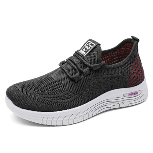 Morbuy 2024 Schnürung Damen Sneakers Laufschuhe Leichtgewichts Atmungsaktiv Frauen Joggingschuhe Weiche Schuhe Fußballschuhe Casual Größe Fashion für Trekking Workout Running von Morbuy