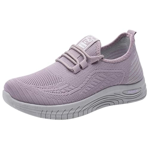 Morbuy 2024 Schnürung Damen Sneakers Laufschuhe Leichtgewichts Atmungsaktiv Frauen Joggingschuhe Weiche Schuhe Fußballschuhe Casual Größe Fashion für Trekking Workout Running von Morbuy