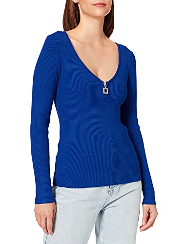 Morgan Langarm-Pullover mit Reißverschluss Electric Blue (Elektrisches Blau) L von Morgan