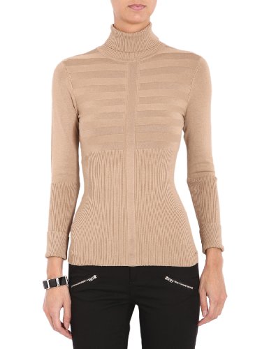 Morgan Damen Sweater 132-MENTOS.M, Rollkragen, Uni, Braun (Camel), 38 (Herstellergröße: M) von Morgan